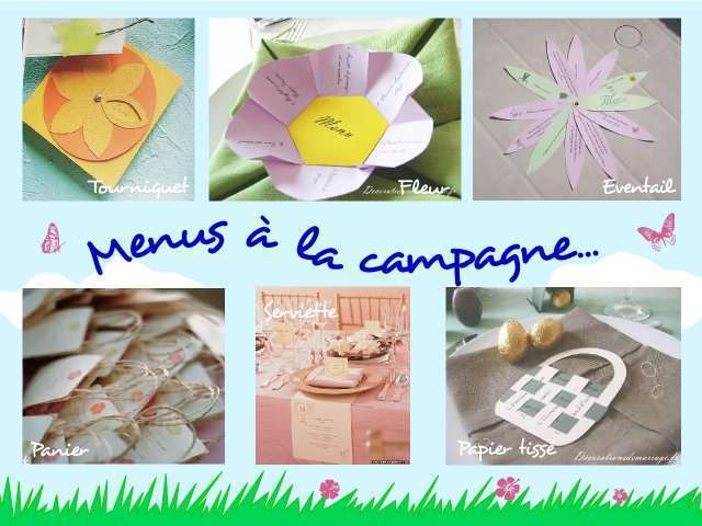 décoration mariage idées thème papillon menu décoration mariage idées thème champêtre papillon menu tourniquet fleur éventail panier tissé en papier