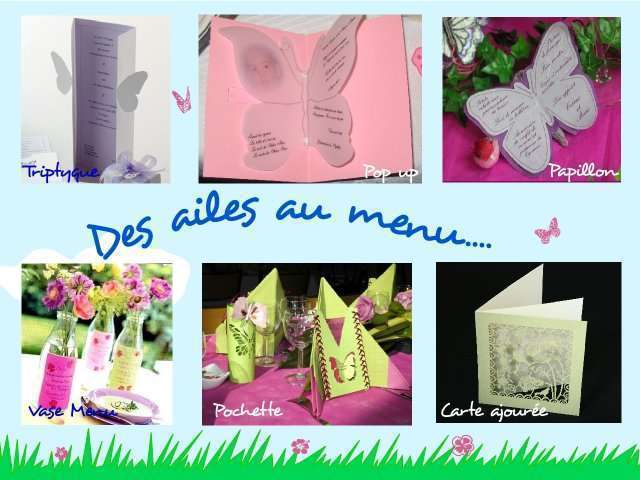 décoration mariage idées thème papillon menu décoration mariage idées thème papillon champêtre menu carte triptyque pop up vase menu