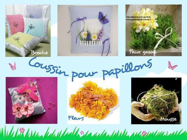 décoration mariage idées thème papillon porte alliance décoration mariage idées thème papillon porte alliance coussin faux gazon fleur palissade mousse loisirs créatifs