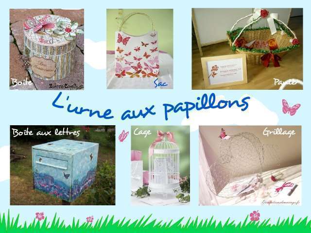 décoration mariage idées thème papillon urne décoration mariage idées thème papillon nature champêtre urne sac panier cage boîte aux lettes coeur en grillage