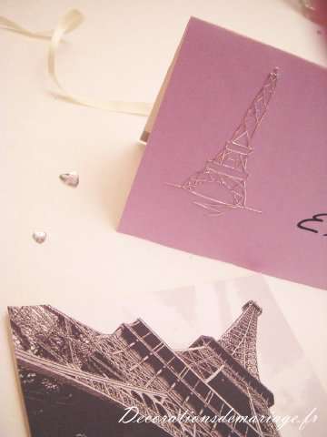 fairepart tour eiffel paris stitching mariage