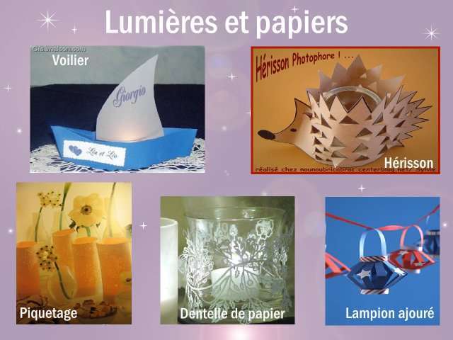 Idées bricolage photophore en papier carton photophore loisirs créatifs bricolage en papier voilier hérisson lampion ajouré dentelle de papier piquetage