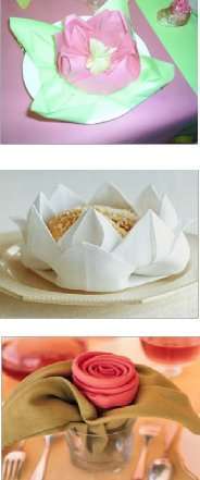 pliage de serviette composé nénuphar bouton de rose rose pliage de serviette composé nénuphar bouton de rose rose