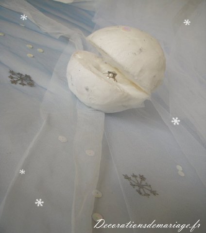 decoration mariage hiver porte alliance boule de neige decoration mariage hiver porte alliance boule de neige faire soi même tulle
