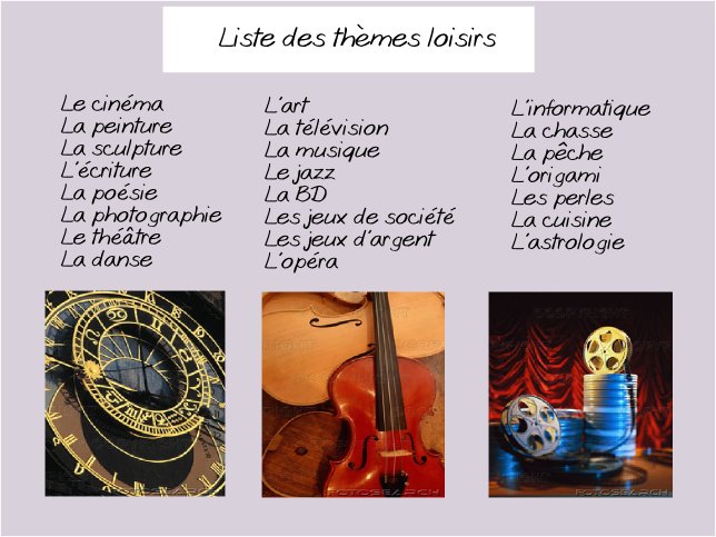  liste trouver choisir thème de mariage loisirs informatique télévision cinéma musique art théâtre
