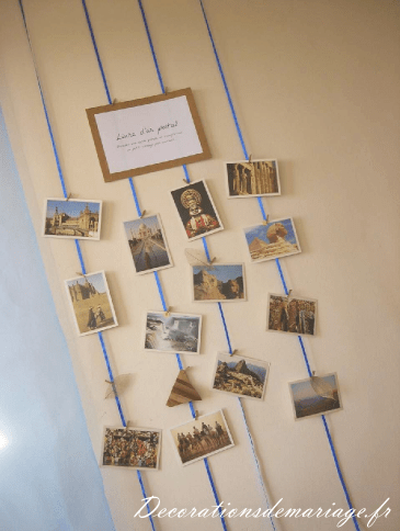  décoration mariage idées thème voyage livre d'or postal original cartes postales à envoyer  bricolage loisirs créatifs faire soi même