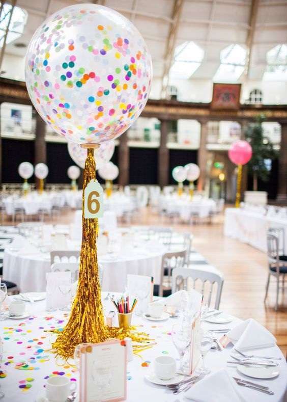 decoration table ballon confettis hélium