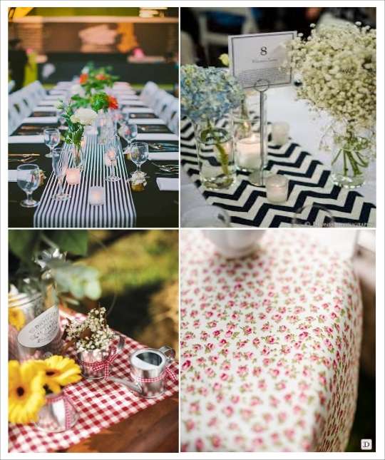 decoration table mariage chemin table vichy chevron liberty rayures