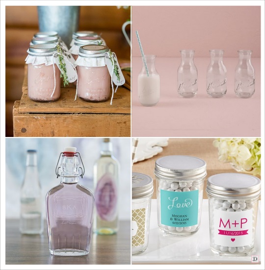 mariage vintage contenant dragees pot confiture bouteille de lait mason jar