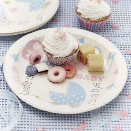 Les 8 assiettes en carton baby shower Les 8 assiettes en carton baby shower