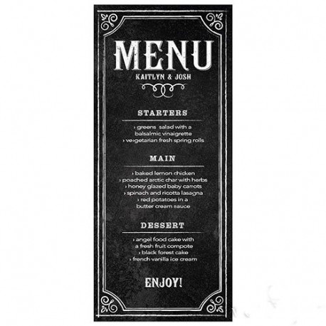 Les 6 cartes menu effet ardoise Les 6 cartes menu effet ardoise
