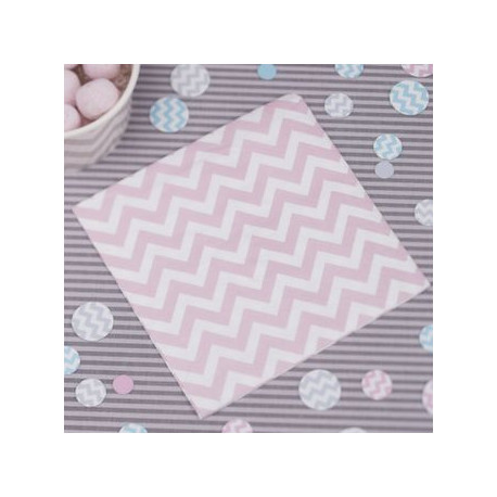 Les 20 serviettes chevron rose Les 20 serviettes chevron rose