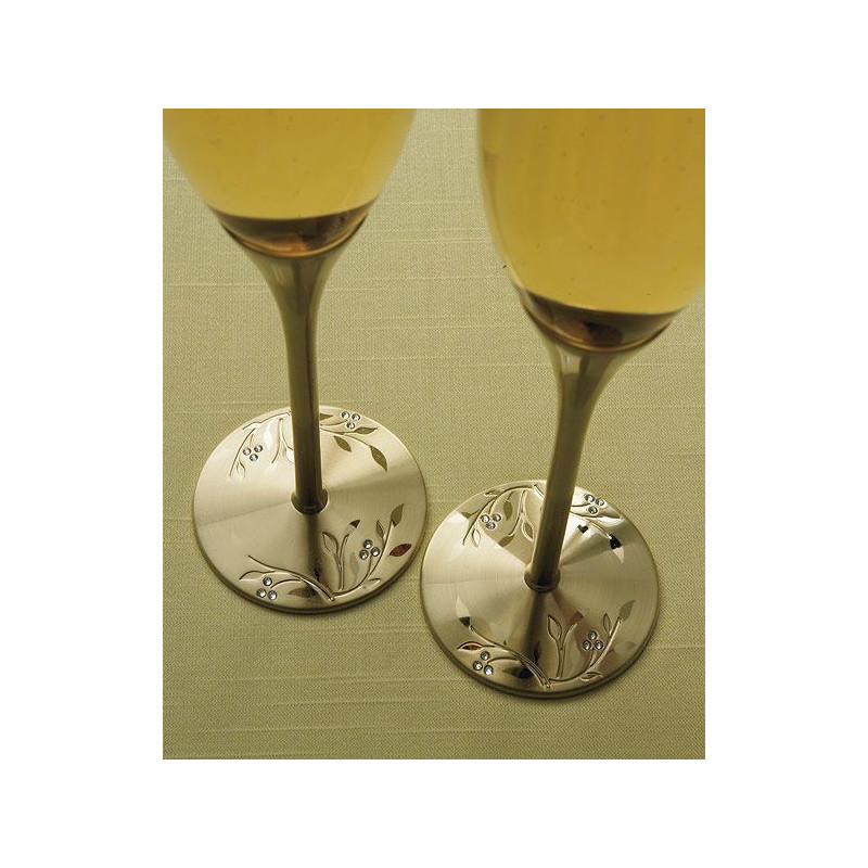 Flute champagne personnalisé venise or