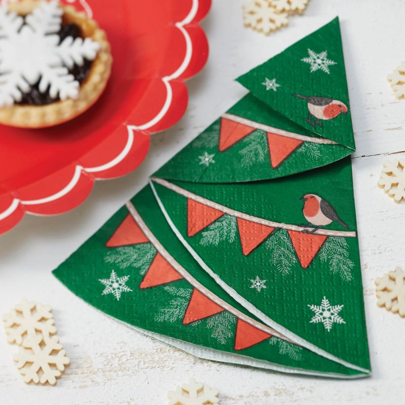 Serviette sapin de noel pour table de fête