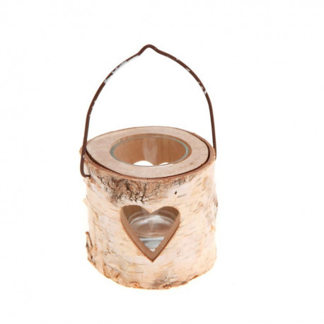 Le petit bougeoir rondin de bois coeur Le petit bougeoir rondin de bois coeur