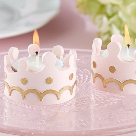Le bougeoir couronne rose et or (x4) Le bougeoir couronne rose et or (x4)