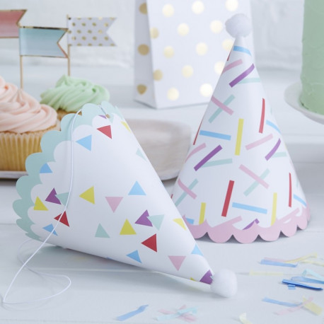 Les 6 mini chapeaux pointus confettis Les 6 mini chapeaux pointus confettis