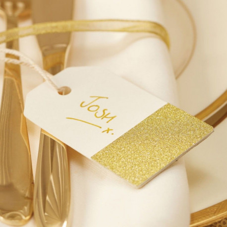 Les 10 étiquettes tag ivoire et glitter or Les 10 étiquettes tag ivoire et glitter or