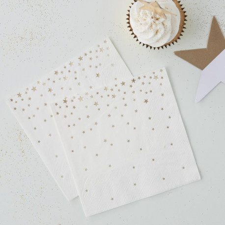 Les 20 serviettes étoiles dorées Les 20 serviettes étoiles dorées