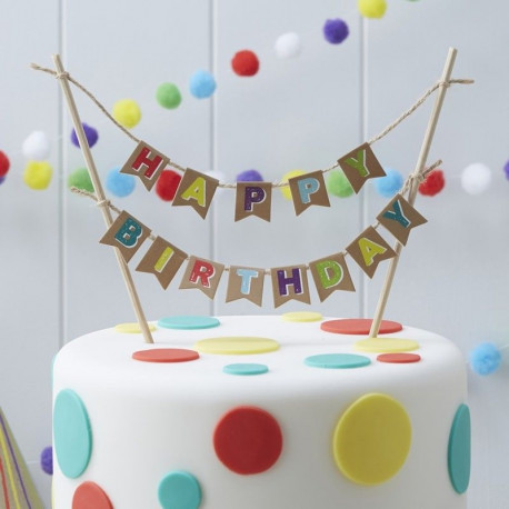 Le mini bannière anniversaire pour gâteau Le mini bannière anniversaire pour gâteau