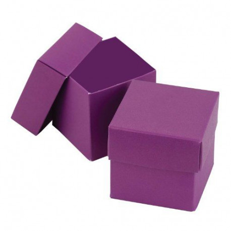 La boite à dragées cube violet (par 25) La boite à dragées cube violet (par 25)