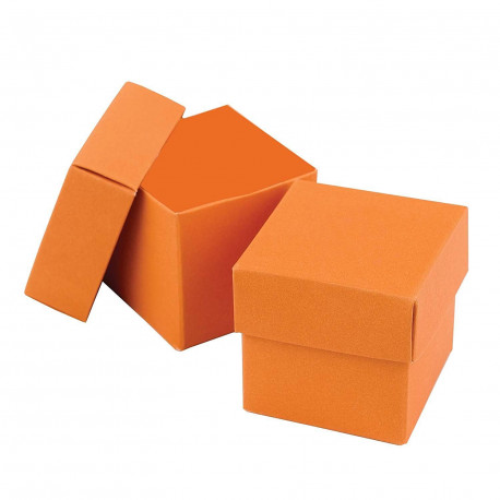 La boite à dragées cube orange (par 25) La boite à dragées cube orange (par 25)