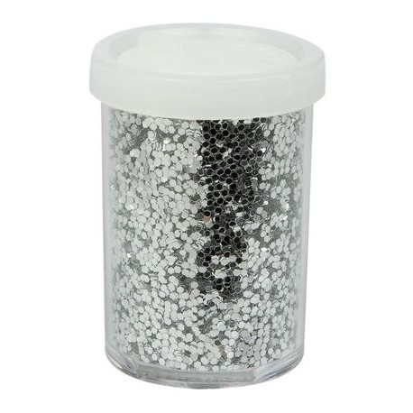 Le pot de paillettes grosses argent Le pot de paillettes grosses argent