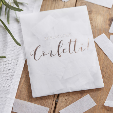 Sachets à confettis inscription cuivre Sachets à confettis inscription cuivre