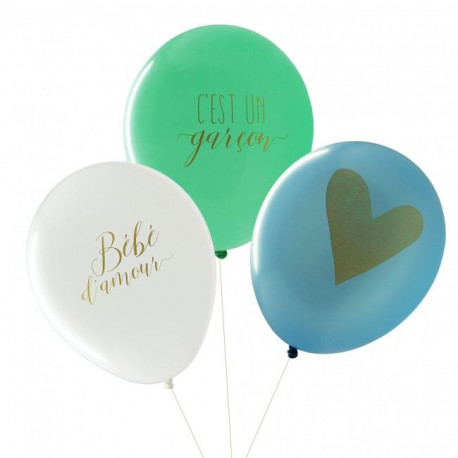Les ballons baby shower garçon (x3) Les ballons baby shower garçon (x3)