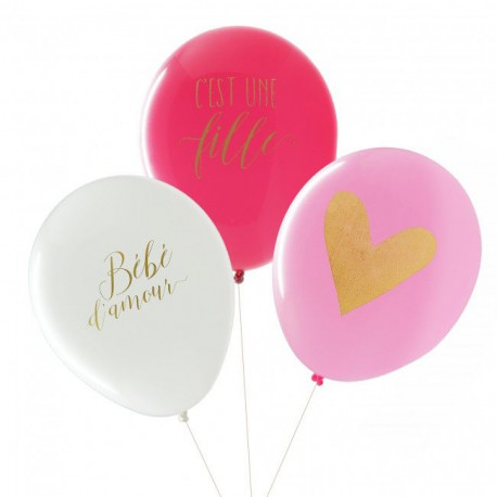 Les ballons baby shower fille (x3) Les ballons baby shower fille (x3)