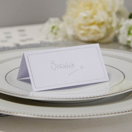 Le marque place carton blanc et argent (par 10) Le marque place carton blanc et argent (par 10)
