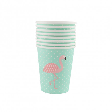 Les 8 gobelets jetables flamant rose Les 8 gobelets jetables flamant rose