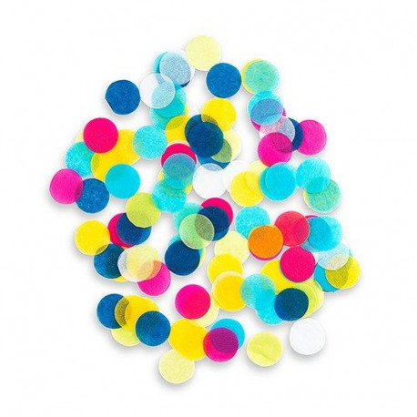 Les confettis bleu jaune et fuchsia Les confettis bleu jaune et fuchsia