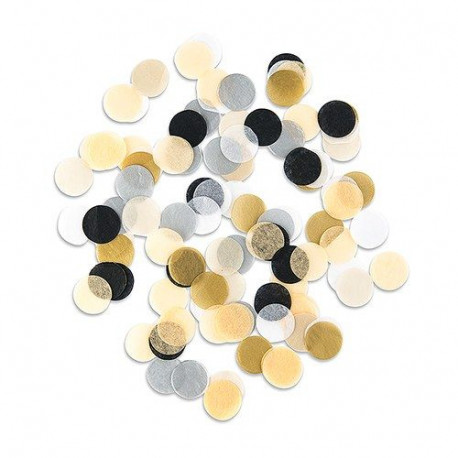 Les confettis or, argent et noir Les confettis or, argent et noir
