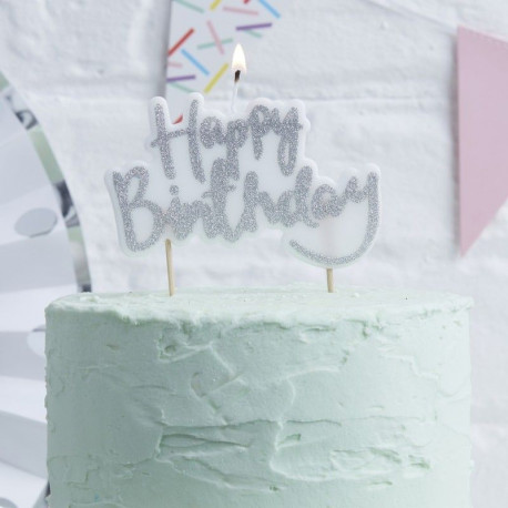 La bougie happy birthday argent La bougie happy birthday argent