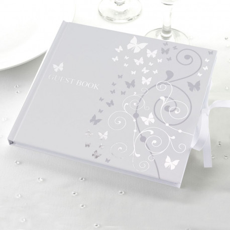 Le livre d'or papillon argent Le livre d'or papillon argent