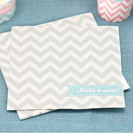 Les 20 serviettes chevron grises Les 20 serviettes chevron grises