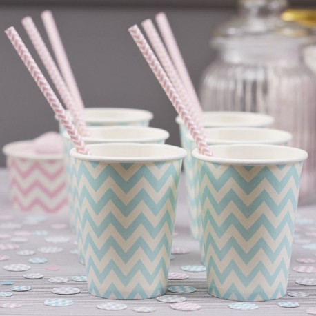 Les 8 gobelets chevron bleu Les 8 gobelets chevron bleu