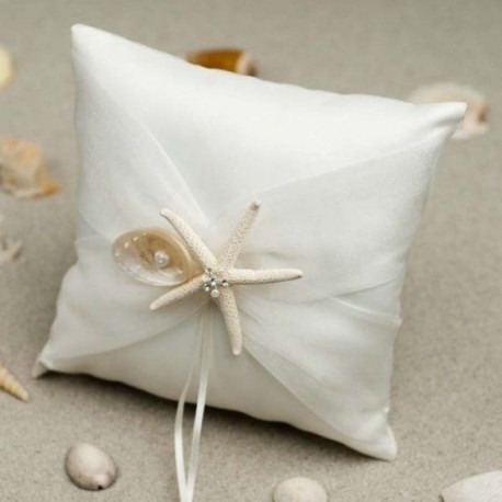 Le coussin d'alliances marin coquillage Le coussin d'alliances marin coquillage