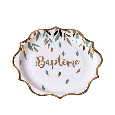 Assiettes Baptême Pampa - Espace Fete