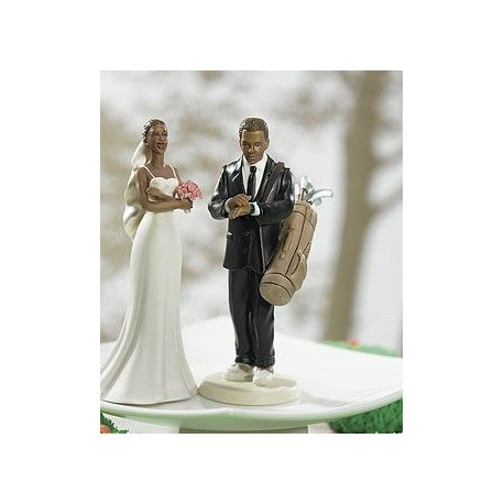 La figurine le marié jouant au golf -noir La figurine le marié jouant au golf -noir