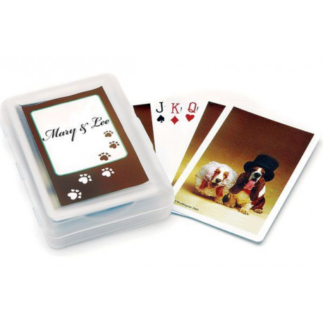 Le jeu de cartes personnalisé couple de chiens Le jeu de cartes personnalisé couple de chiens