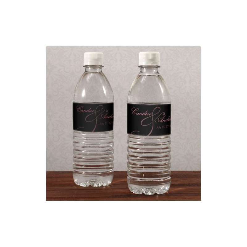 Etiquette bouteille eau personnalisee orchidée