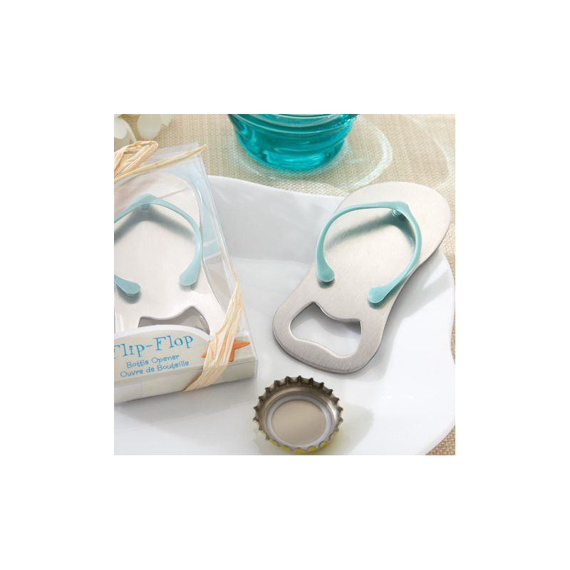 Cadeau d'invités decapsuleur tong en métal, présenté en étui