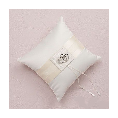 Le coussin d'alliances double coeur Le coussin d'alliances double coeur