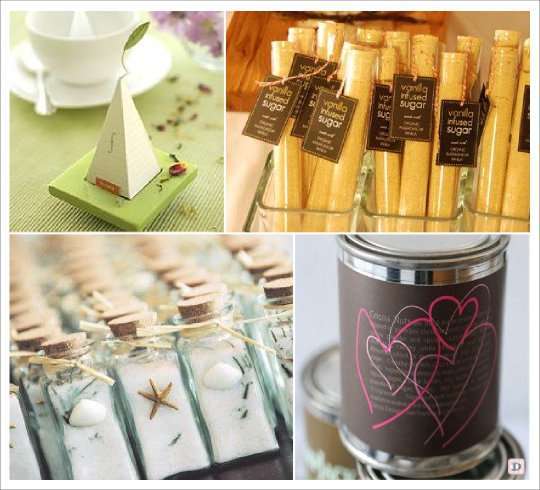 cadeaux invites mariage cacao thé sel sucre vanille