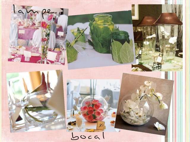 centre de table mariage fleurs en vase lampe bocal ikebana arum