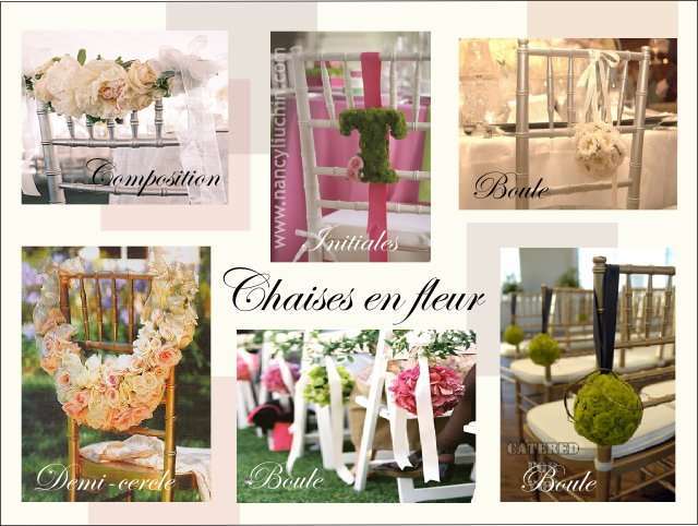 decoration chaise mariage composition florale boule de fleurs