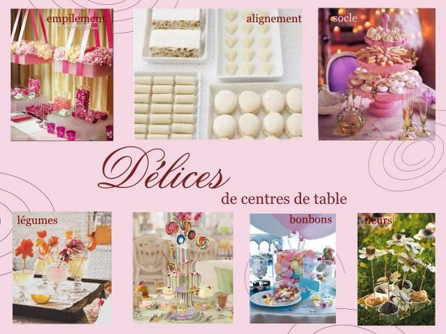 mariage gourmandise centre de table