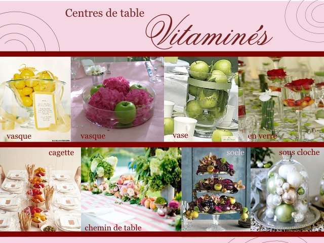 centre de table mariage gourmand fruits